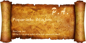 Poparadu Alajos névjegykártya